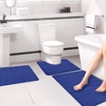thumbnail image 1 of Fridja 3pcs Bathroom Rugs Bath Mat Toilet Mats Soft Comfortable Non-Slip Bathroom Rug Set Bath Mats for Bathroom Machine Washable Bath Mat Bathroom Rug Sets, Blue, 1 of 5