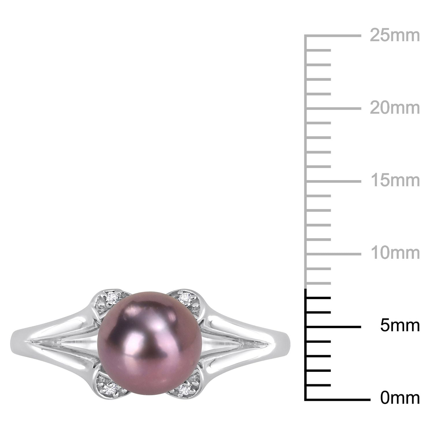 Bague Miabella en argent sterling avec perle de culture d'eau douce noire et topaze blanche