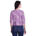 thumbnail image 3 of Moomaya Printed Keyhole Neck Ring Top Casual 3/4th Sleeve Tees Tank Tunic Top, 3 of 5