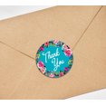 thumbnail image 3 of Darling Souvenir Round 45 Pcs Floral & Vines Border Turquoise Thank You Stickers Envelope Seal-1.6 Inches, 3 of 4