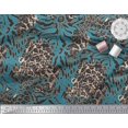 thumbnail image 2 of Soimoi Silk Fabric Leopard & Tiger Animal Skin Print Fabric by The Yard 42 Inch Wide, 2 of 3