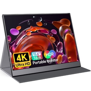 ForHelp True 4K Portable Monitor - 15.6inch UHD 3840Ã—2160 100% sRGB USB-C HDMI External Second Monitor Portable IPS Screen Computer Display with Speakers for Laptop MacBook Switch PS5/4 Xbox