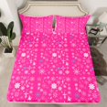 thumbnail image 1 of YST Draps de Lit Roses pour Filles Drap-Housse Flocon de Neige Blanc Format Double, Literie Saison Hivernale Nature Abstraite Drap Floral, Housse de Lit Colorée Neige pour Chambre d'Enfants Décorative (Poche Profonde), 1 of 5