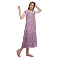 thumbnail image 3 of Moomaya Chemise de Nuit en Coton Imprimée pour Femmes à Manches Courtes, 3 of 5