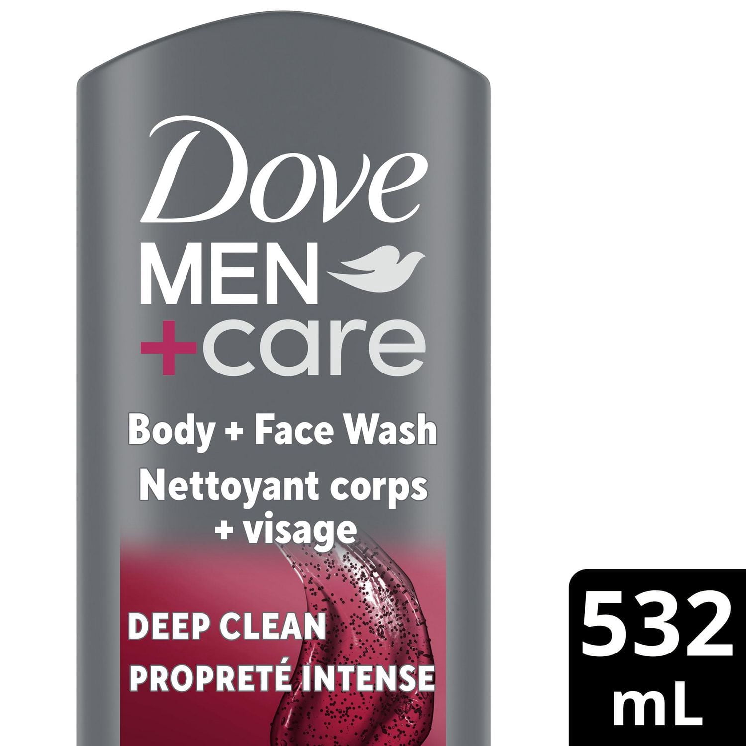 Dove Men+Care Exfoliant Nettoyant Profond Gel douche pour le corps et le visage pour Hommes, avec Technologie Nourrissante Micromoisture de 24 Heures, 532mL