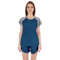 thumbnail image 1 of Inkmeso Solid 2 Pc Nightwear Set For Women Raglan Sleeves Button-Down Top & Shorts Sleepwear-58, 1 of 7