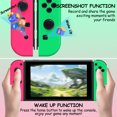 thumbnail image 2 of Switch Controller for Nintendo Switch, Switch Remote Control supports Dual Vibration/Motion Control/Screenshot/Wake-up (Pink and Green), 2 of 16