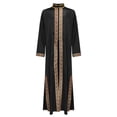 thumbnail image 3 of Moggemol Garçons Tunique Maxi à Manches Longues Dubai Traditionnel Satin Soyeux Faux Fendu Robe Noire 6, 3 of 7
