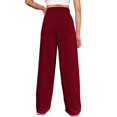 thumbnail image 4 of Timegard Wide Leg Pants for Women Elastic High Waist Running Trousers Fall Solid Color Joggers Pants, 4 of 4