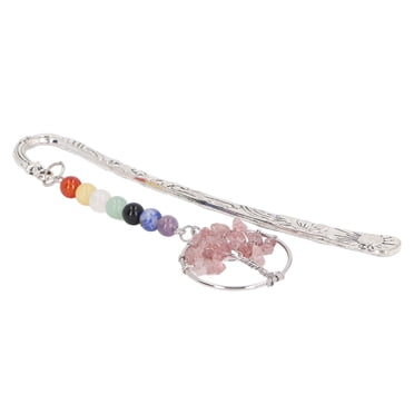 Healing Crystal Bookmark,Healing Crystals Tree of Life Bookmarks Chakra Stone Book Mark Pendant for Women Student Teacher Day Appreciation Gifts