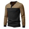 thumbnail image 2 of AherBiu Chemises à Boutons à Manches Longues pour Hommes Ajustées Légères Chandail Mode Décontracté Extensible T-Shirt à Boutons, 2 of 8