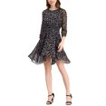 thumbnail image 1 of INSPIRE CHIC Robe Fleurie pour Femme Manches Froncées Robes Smockées L Bleu Marine, 1 of 6
