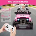 thumbnail image 3 of 12V Kids Ride on Truck, Ride on Jeep Car with Remote Control, Electric Vehicle for Kids,Spring Suspension,Bluetooth Speaker,Multi Music Modes,3 Speeds,LED Lights, 3 of 8