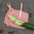 thumbnail image 1 of Oleegame 1PC Vegetable Peeler Stainless Steel Ceramic Set With Fruit Vegetable Peeler Knife Mini Cutting Board Colorful Kitchen Tools 3PCS, 1 of 5