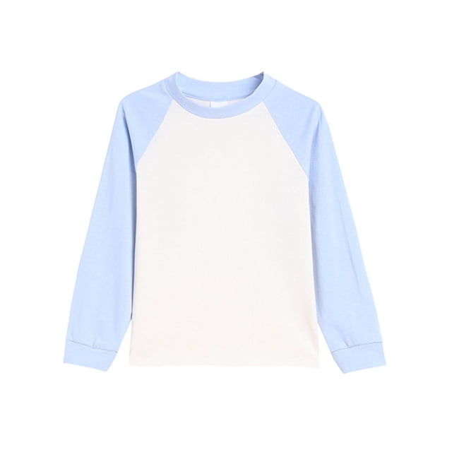 Haut à Manches Longues Raglan pour Enfants Col Rond Chandail Doux Chemise Décontractée Confortable pour Garçons Filles Unisexe Tenue Quotidienne