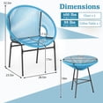 thumbnail image 3 of Costway 3PCS Patio Acapulco Furniture Bistro Set Plastic Rope Glass Table, 3 of 10
