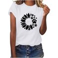 thumbnail image 1 of Pompotops T-Shirt Décontracté pour Femme à Col Rond d'Été Aguichant à Imprimé Coupe Régulière à Manches Courtes pour Femme Liquidation, 1 of 5
