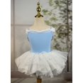 thumbnail image 1 of XDZJLR Girls Rompers Kids Summer Solid Color Suspender Dance Training Dress Children's Performance Puffy Dress Outfit Blue 2-3 Years, 1 of 5