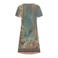 thumbnail image 4 of Robe Maxi Grande Taille pour Femme Été Bohème à Imprimé à Manches Courtes Robe de Plage Robe Longueur Genou Robe à Manches Courtes en Liquidation, 4 of 5