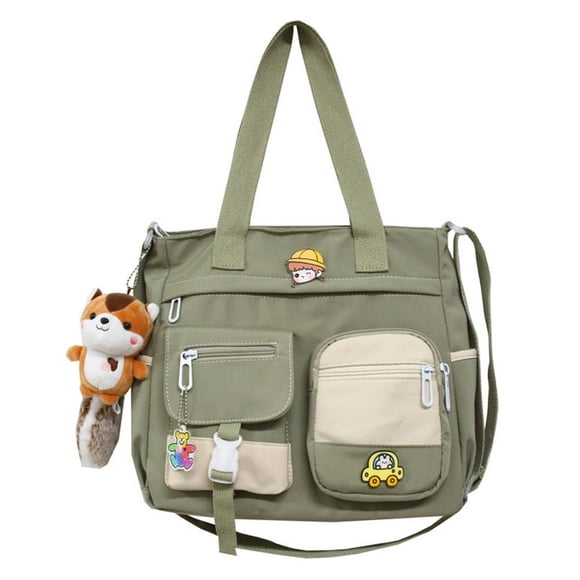 Women Clutch Bag Color Clash Nylon Simple Female Commuter Handbag (Green)