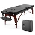 thumbnail image 1 of Gymax Table de Massage Pliable Portable, Hauteur Réglable, Lit de Spa, Berceau pour le Visage en Bois de Hêtre, 1 of 10