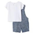 thumbnail image 2 of George Baby Girls' Two Piece Short Overall Set, 2 of 2