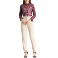 thumbnail image 2 of INSPIRE CHIC Blouse à Encolure à Volants en Dentelle Crochetée Transparente à Motif Floral pour Femme P Rouge, 2 of 7