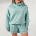 thumbnail image 2 of Survêtements 2 Pièces pour Femmes avec Sweat-Shirt et Short à Col Roulé, 2 of 9