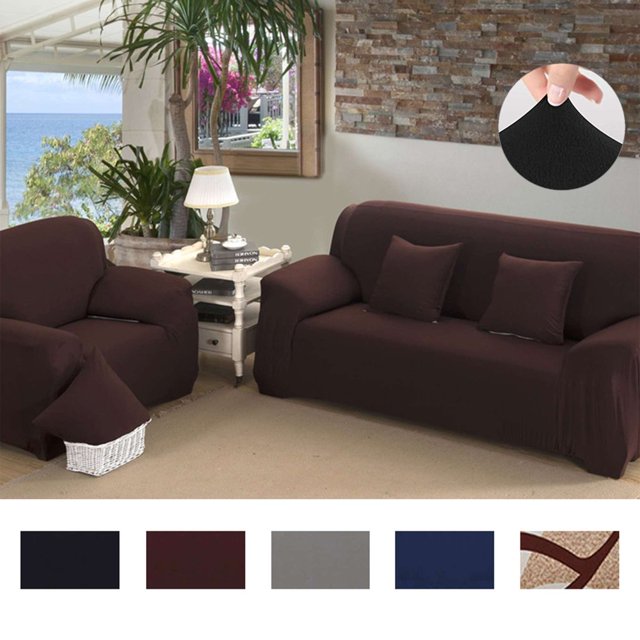 CHOK 2024 Stretch Sofa Slipcovers Washable Sofa Cover 3 Seater Couch Slipcover Polyester Solid Furniture Protector with Elastic Bottom for Kids Pets ”Navy”