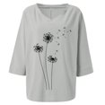 thumbnail image 4 of Hauts pour Femmes Décontractés Été Mode T-shirt Blouse d'Été pour Femmes à Col en V à Manches Courtes Imprimé Décontracté Grande Taille Blouses pour Femmes en Liquidation, 4 of 4