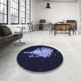 thumbnail image 4 of Ahgly Tapis Rond Lavable en Machine Intérieur Transitionnel Noir Nuit, 6 Pieds Rond, 4 of 7
