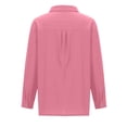thumbnail image 5 of Yuyuzo Womens Button down Shirts Cotton Linen Fall Loose Casual Long Sleeve Solid Color Blouses, 5 of 5