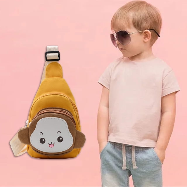 Cute Monkey Style Kids Messenger Bag, Small Shoulder Bag, Soft Fabric Material, Fun Design, For Children, School Use, Portable Storage, Playful Aesthetic, Lightweight Construction, Travel Hzhnb