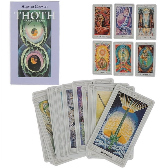 CNKOO 78 Cards Egyptian Myth Divination Aleister Crowley Thoth Tarot Pocket Guidebook