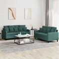 thumbnail image 1 of vidaXL 2 Piece Sofa Set with Cushions Dark Green Velvet, 1 of 4