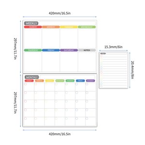 Stickers Messages quotidiens flexibles de Frigidaire de Tableau Blanc inclus mensuel hebdomadaire calendrier quotidien 5 Stylo 1 Eraser pour Organisateur