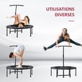 thumbnail image 2 of Mini Exercise Trampoline Rebounder Cardio Trainer Adjustable T-Bar Black, 2 of 9