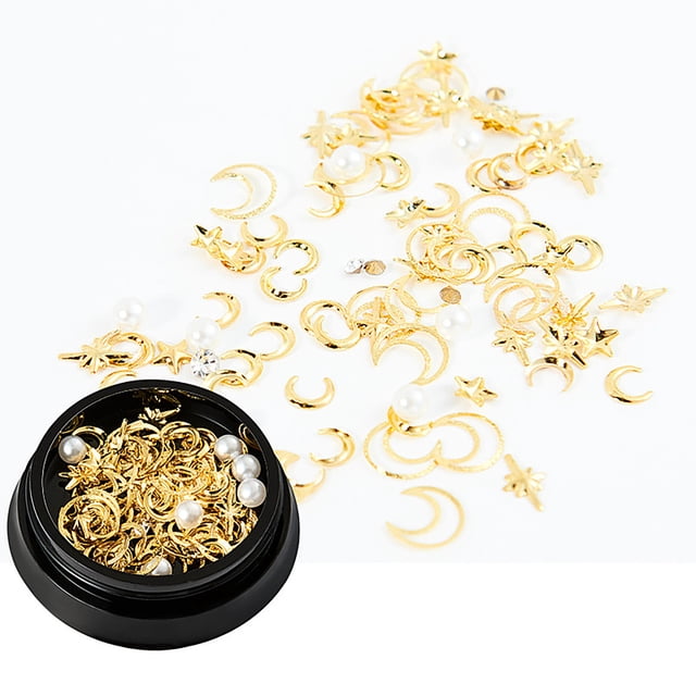 EGNMCR Star And Shape Jewelry Set Copper Round Sequins Nail Rhinestones Nail art