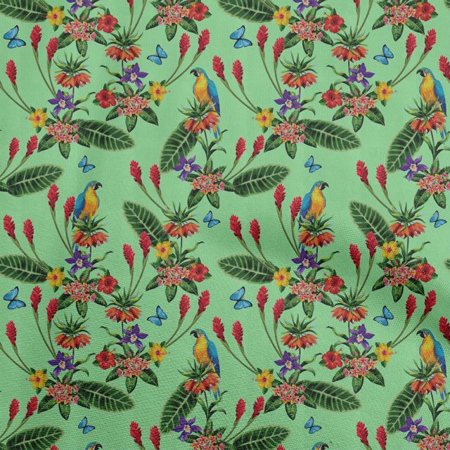 oneOone Silk Tabby Sea Green Fabric Tropical Sewing Craft Projects Fabric Prints By Yard 42 Inch Wide