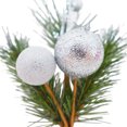 thumbnail image 4 of Holiday Time Branche de Fruits Argent avec Pomme de Pin 9", 4 of 4