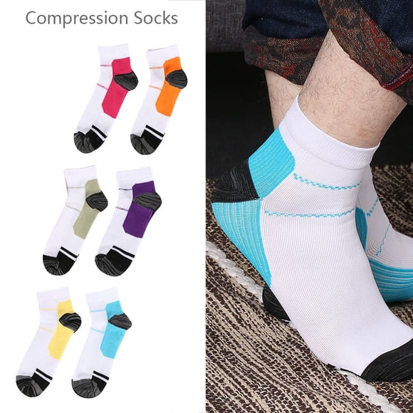 6 Pairs Plantar Fasciitis Socks for Men Women Sports Hiking Workout Fitness Exercises Sock Relieves Heel Pain Arch Ankle Foot Heel Spurs