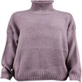 thumbnail image 2 of MesaSe Tunique à Long Col Roulé Surdimensionnée pour Femmes Chandail à Manches Chauve-Souris en Tricot, 2 of 6