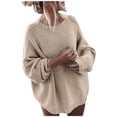 thumbnail image 2 of EGNMCR Pull Col Rond pour Femmes, Pull pour Femmes Mode Décontractée Manches Longues Couleur Unie Pull Manches Women Sweater, 2 of 6