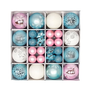 Pisexur Christmas Balls Ornaments for Xmas Tree, 44Pcs Shatterproof Christmas Tree Decorations, Tree Hanging Balls Christmas Balls Ornaments Set for Party Wedding Decoration