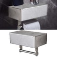 thumbnail image 2 of Stainless Steel Wall Mounted Bathroom Organizer with Flushable Wipe Dispenser and Storage Shelf, 2 of 9