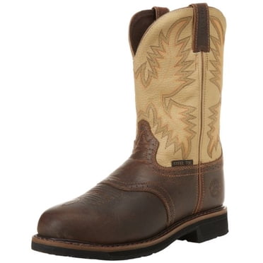 Justin Bottes de Travail à Embout d'Acier pour Hommes Boot Company, Brun Ciré