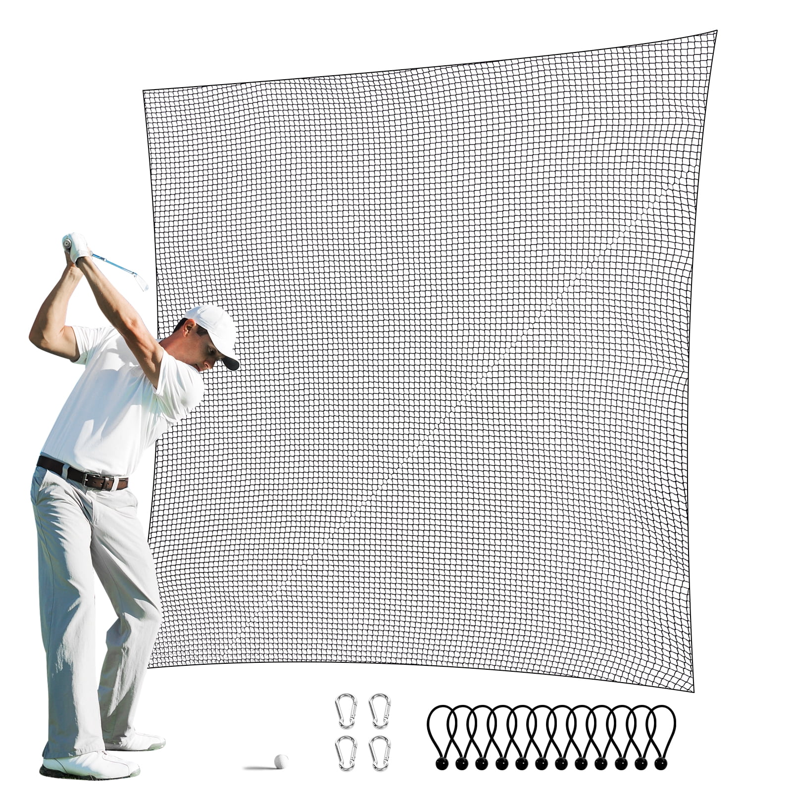 VEVOR Golf Net, 10x10ft Golf Practice Net, Indoor Hitting Net for Golf, Baseball, Hockey, Soccer, Heavy Duty Nylon DIY Ball Net