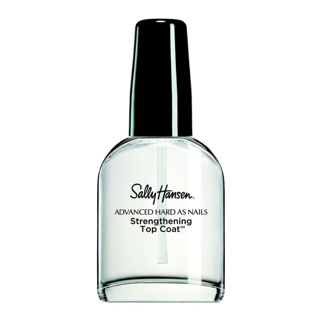 Sally Hansen Advanced Hard as Nails Vernis à Ongles Transparent en Bouteille avec Bouchon Noir, Formule à Séchage Rapide Qui Durcit les Ongles, Scelle la Couleur et Aide à Prévenir les Casse-Ongles, les Fentes et la Décoloration, Convient pour Renforcer les Ongles Fragiles et Combler les Ridules.