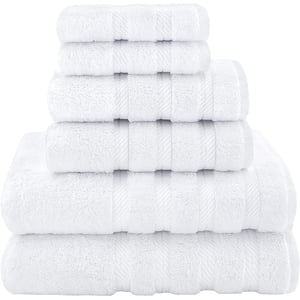 EcoNesxp Ensemble de serviettes de salle de bain Blanc Ensemble de serviette de bain blanc 6-Piece Set de serviettes Deluxe 6-Piece Ensemble de serviettes 2 Serviettes de bain 2 Serviettes à main 2 Serviettes pour le visage (37x75 Pouces)