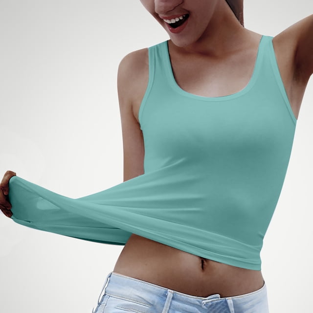 SMihono Hauts pour Femmes Débardeur pour Femmes Doublure en Coton pour Femmes Débardeur à Col Rond Hauts avec un Beau Dos Débardeurs pour Femmes Hauts d'Été pour Femmes